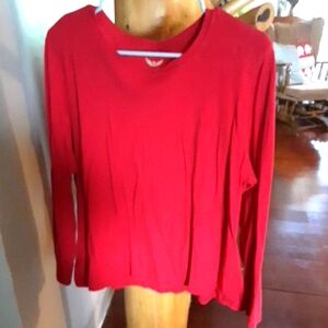 Red Women's Top Long Sleeve